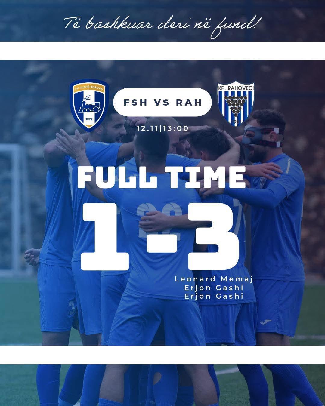 KF Rahoveci fiton në Fushë Kosovë, rrit maksimalisht gjasat për inkuadrim në Ligën e Parë! KF Rahoveci fiton në Fushë Kosovë, rrit maksimalisht gjasat për inkuadrim në Ligën e Parë!